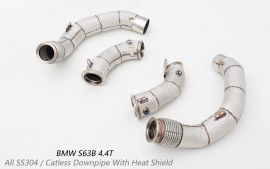 BMW F90 All SS304 / Cat Downpipe With Heat Shield-01