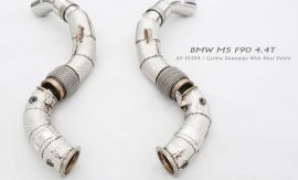 BMW M5 F90 All SS304 / Catless Downpipe With Heat Shield-01