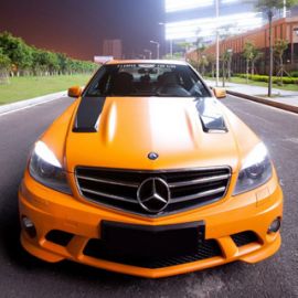 BOCA Design Carbon fiber bonnet with vents single sided 'Type 2' for Mercedes Benz C63 AMG Sedan pre-facelift
