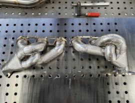 Porsche 991.2 GT2 RS performance headers with heat shield