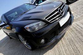BOCA Design Carbon fiber bonnet with vents 'Type 1' double sided for Mercedes Benz C63 AMG Sedan pre-facelift